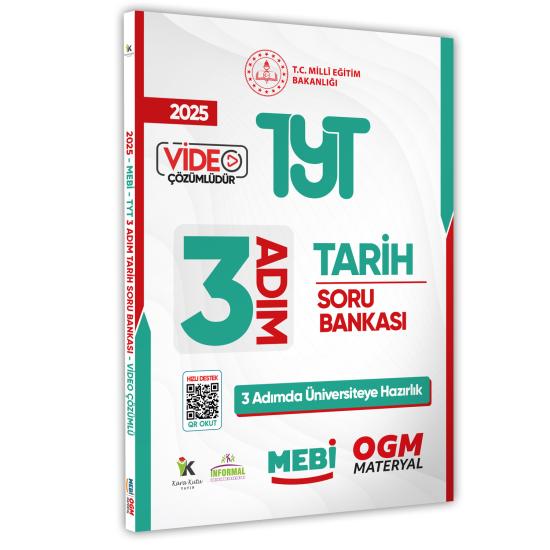 2025 TYT MEBİ-OGM 3 ADIM Tarih Soru Bankası RENKLİ A4 Boyut Video Çözüm (Karakutu Katkılarıyla)