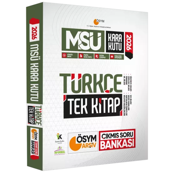 2026 MSÜ Türkçe Kara Kutu TEK KİTAP ÖSYM ARŞİV Çıkmış Soru Bankası Konu Özetli Dijital Çözümlü