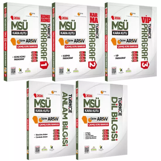 2026 MSÜ Türkçe Kara Kutu ÖSYM Çıkmış Soru Bankası 5li Altın Set Konu Özetli Dijital Çözümlü
