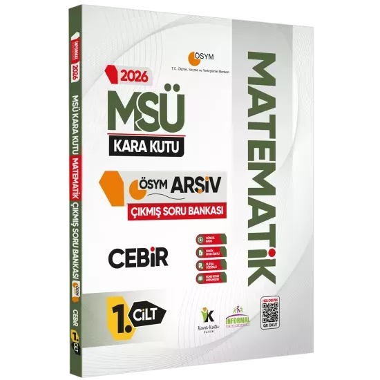 2026 MSÜ MATEMATİK Kara Kutusu 1.Cilt CEBİR ÖSYM Çıkmış Soru Bankası Konu Özetli Dijital Çözümlü