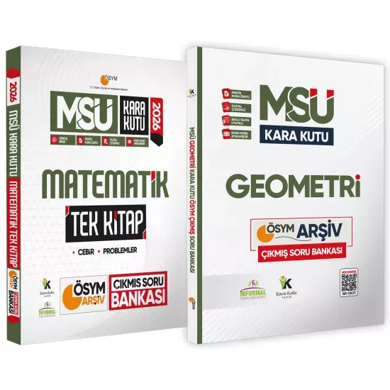 2026 MSÜ Kara Kutu TEK KİTAP Matematik ve Geometri ÖSYM Çıkmış Soru Bankası 2li SET Konu Özetli