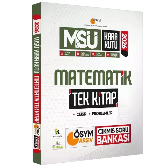 2026 MSÜ Kara Kutu Matematik TEK KİTAP ÖSYM Arşiv Çıkmış Soru Bankası Konu Özetli Dijital Çözümlü
