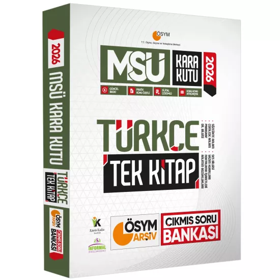 2026 MSÜ Türkçe Kara Kutu TEK KİTAP ÖSYM ARŞİV Çıkmış Soru Bankası Konu Özetli Dijital Çözümlü