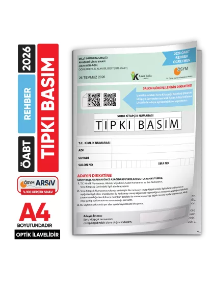 2026 MEB-AGS ÖABT Rehber Öğretmenliği ÖSYM Tıpkı Basım Kitapçığı Türkiye Geneli Deneme