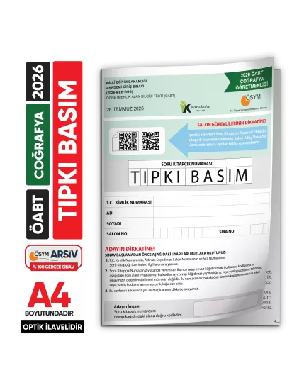 2026 MEB-AGS ÖABT Coğrafya Öğretmenliği ÖSYM Tıpkı Basım Kitapçığı  Türkiye Geneli Deneme