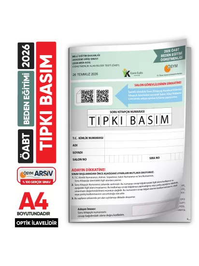 2026 MEB-AGS ÖABT Beden Eğitimi Öğretmenliği ÖSYM Tıpkı Basım Kitapçık Türkiye Geneli Deneme