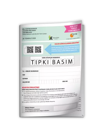 2026 MEB-AGS ÖABT Türkçe Öğretmenliği ÖSYM Tıpkı Basım Kitapçığı Türkiye Geneli Deneme