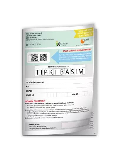 2026 MEB-AGS ÖABT Türk Dili ve Edebiyatı Öğretmenliği ÖSYM Tıpkı Basım Kitapçığı TG Deneme
