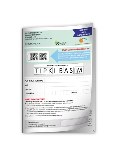 2026 MEB-AGS ÖABT Tarih Öğretmenliği ÖSYM Tıpkı Basım Kitapçığı Türkiye Geneli Deneme