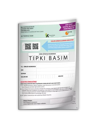 2026 MEB-AGS ÖABT Sosyal Bilgiler Öğretmenliği ÖSYM Tıpkı Basım Kitapçığı TG Deneme