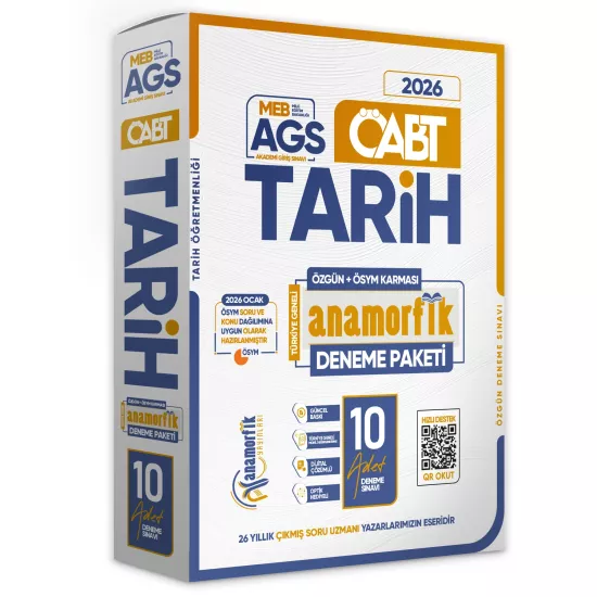 2026 KPSS MEB-AGS ÖABT Anamorfik Tarih Öğretmenliği Özgün 10lu Deneme Dijital Çözümlü Türkiye Geneli