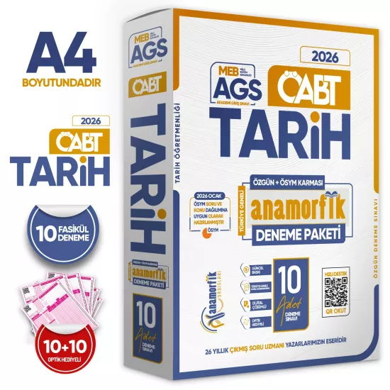 2026 KPSS MEB-AGS ÖABT Anamorfik Tarih Öğretmenliği Özgün 10lu Deneme Dijital Çözümlü Türkiye Geneli