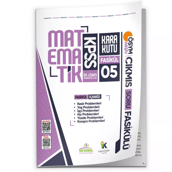 2026 KPSS Ön Lisans Matematik Kara Kutu 5.Fasikül ÖSYM Çıkmış Soru Bankası PROBLEMLER 2 Çözümlü