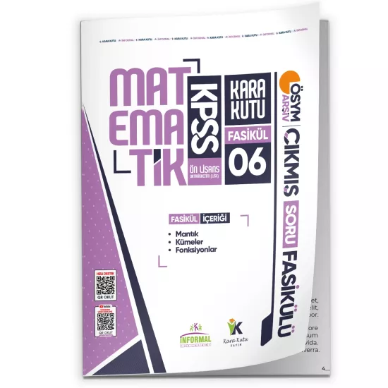 2026 KPSS Ön Lisans Matematik Kara Kutu 6.Fasikül ÖSYM Çıkmış Soru MANTIK-KÜMELER-FONKSİYONLAR