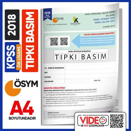 KPSS Önlisans 2018-2020-2022 ÖSYM Tıpkı Basım Çıkmış Soru 3 Kitapçık Seti Video/PDF Çözümlü TG