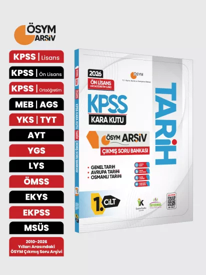 2026 KPSS Önlisans/Ortaöğretim Tarihin Kara Kutusu 1.Cilt ÖSYM Çıkmış Soru Bankası Konu Özetli Çözüm
