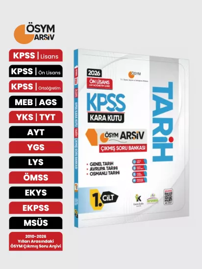 2026 KPSS Önlisans/Ortaöğretim Tarihin Kara Kutusu 1.Cilt ÖSYM Çıkmış Soru Bankası Konu Özetli Çözüm