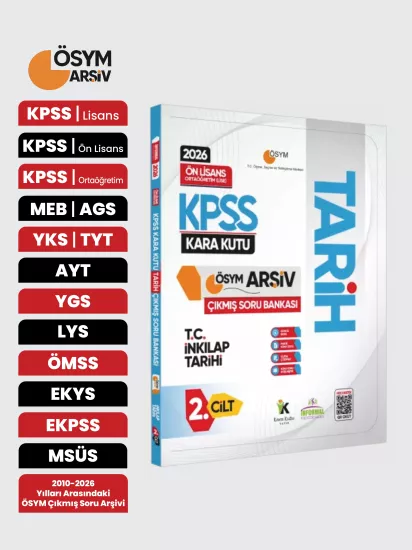 2026 KPSS Önlisans/Ortaöğretim Tarihin Kara Kutusu 2.Cilt ÖSYM Çıkmış Soru Bankası Konu Özetli Çözüm