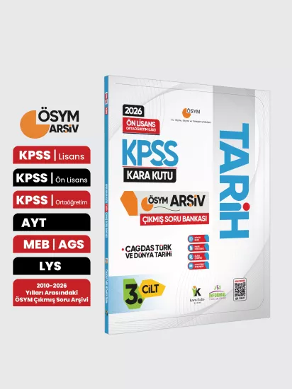 2026 KPSS Önlisans/Ortaöğretim Tarihin Kara Kutusu 3.Cilt ÖSYM Çıkmış Soru Bankası Konu Özetli Çözüm