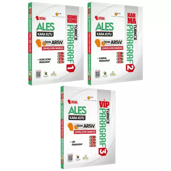 2026 ALES Türkçe Kara Kutusu Paragraf 3lü ALTIN SET ÖSYM Çıkmış Soru Bankası Konu Özetli Çözümlü