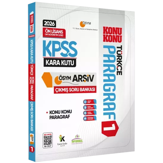 2026 KPSS Önlisans/Ortaöğretim Türkçenin Kara Kutusu KONU KONU PARAGRAF 1 ÖSYM Çıkmış Soru Bankası