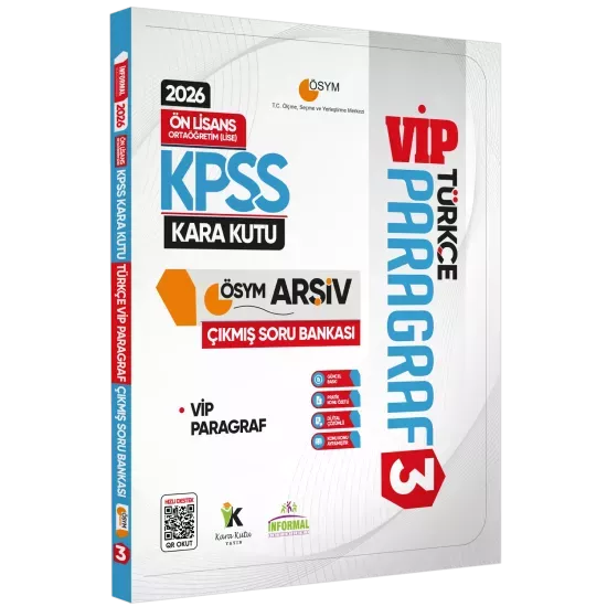 2026 KPSS Önlisans/Ortaöğretim Türkçenin Kara Kutusu PARAGRAF 3 VİP ÖSYM Çıkmış Soru Bankası
