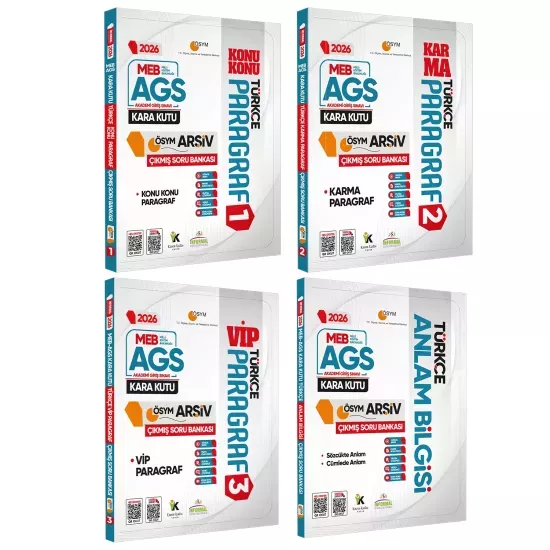 2026 MEB-AGS Türkçe Kara Kutusu ÖSYM Çıkmış Soru Bankası 4lü Set Konu Özetli Dijital Çözümlü