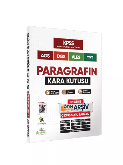 Paragrafın Kara Kutusu KPSS AGS ALES TYT Çıkmış Soru Bankası En Geniş Kapsamlı/ Konu Özetli/Çözümlü