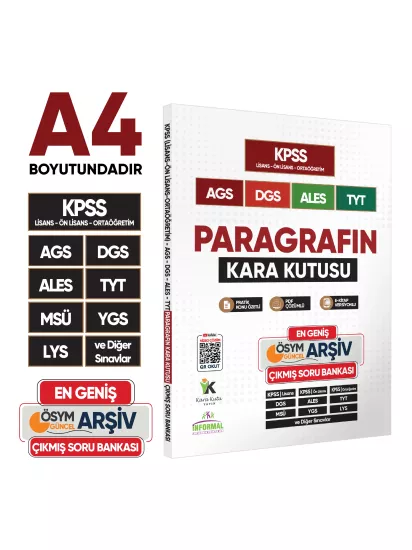 Paragrafın Kara Kutusu KPSS AGS ALES TYT Çıkmış Soru Bankası En Geniş Kapsamlı/ Konu Özetli/Çözümlü