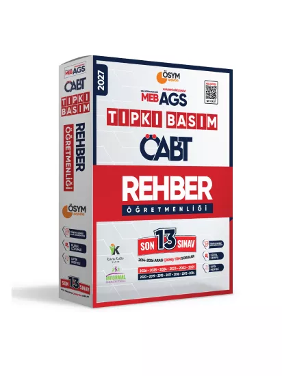 2027 MEB-AGS ÖABT Rehber Öğretmenliği ÖSYM Tıpkı Basım 13’lu Deneme Paketi Dijital Cevaplı