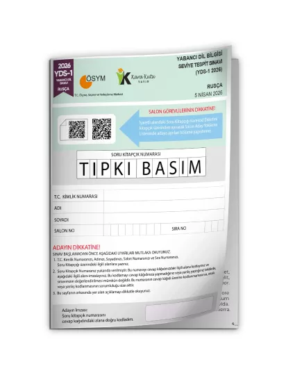 YDS Rusça 2026/1 Yabancı Dil Sınavı ÖSYM Tıpkı Basım Çıkmış Soru Deneme Kitapçığı (e-YDS uygun)