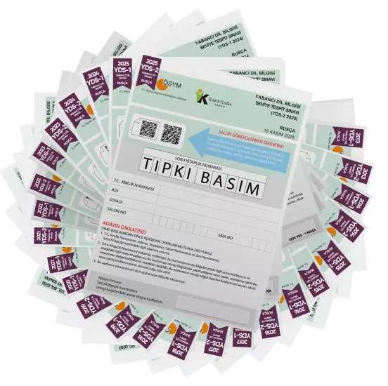 2026 YDS Rusça ÖSYM Tıpkı Basım Çıkmış Soru Deneme Paketi 25li Fasikül SETİ