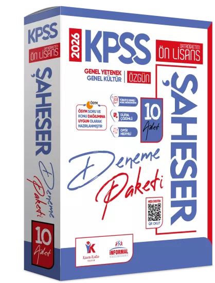 2026 KPSS Önlisans-Ortaöğretim GYGK ŞAHESER Türkiye Geneli Kurumsal 10’lu Dijital Çözümlü Paket Deneme