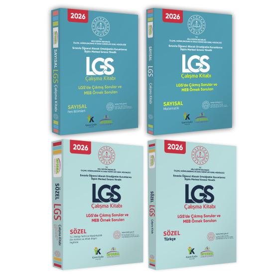 2026 8.Sınıf LGS MEB Örnek Soruları Sözel ve Sayısal Çalışma Kitabı 4’lü SET RENKLİ A4 Boyut GÜNCEL