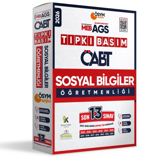 2026 MEB-AGS ÖABT Sosyal Bilgiler Öğretmenliği ÖSYM Tıpkı Basım 13lü Deneme Paketi Türkiye Geneli