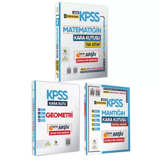 2025 KPSS Kara Kutu Matematik TEK KİTAP ALTIN SET 3lü ÖSYM Çıkmış Soru Konu Özetli PDF/Video Çözümlü