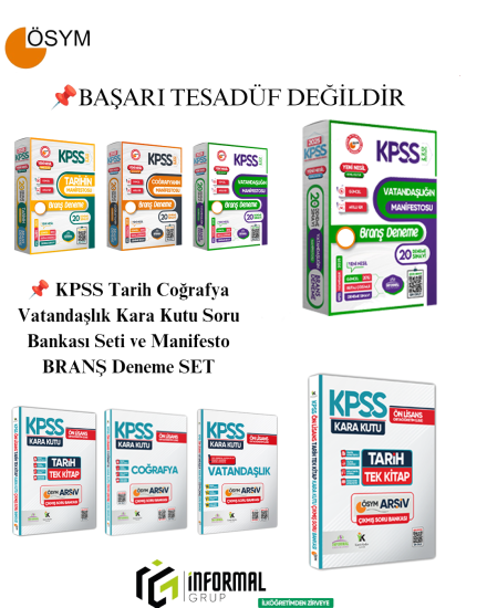 KPSS Önlisans- Ortaöğretim GK (Tarih Coğrafya Vatandaşlık) Manifesto 6lı Set
