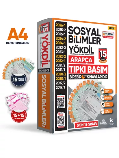  2026 YÖKDİL Arapça SOSYAL BİLİMLER ÖSYM Çıkmış Soru Tıpkı Basım 15li Deneme Paketi Türkiye Geneli