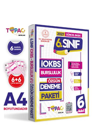 2027 6..Sınıf Topaç Yayınları İOKBS-BURSLULUK 6lı Deneme Paketi Dijital Çözümlü Türkiye Geneli
