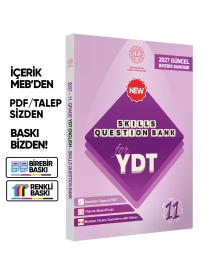 2027 YDT MEBİ İngilizce 11.Sınıf Skills Question Bank (Beceri Temelli Soru Bankası) BASKI ÜCRETİ