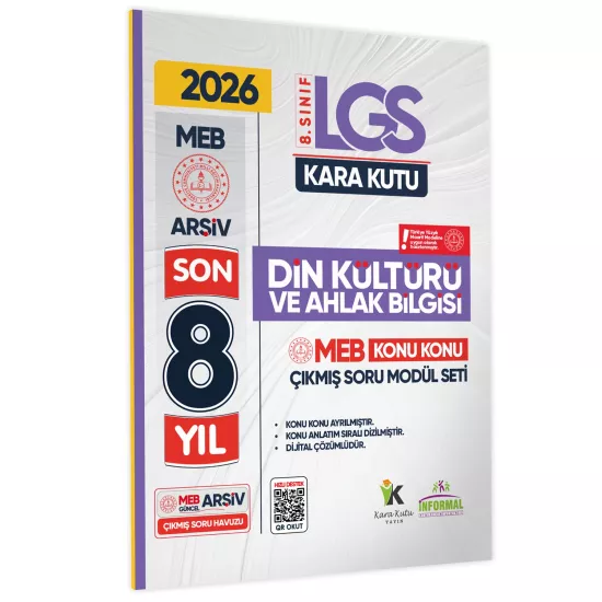 2026 LGS 8.Sınıf Karakutu MEB Çıkmış Soru Modül SET Konu Konu Son 8 Yıl 6lı Video/PDF Çözümlü Set
