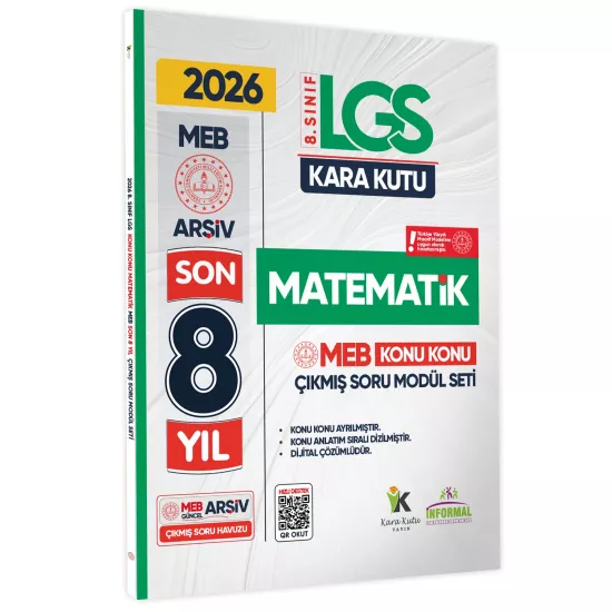 2026 LGS 8.Sınıf MATEMATİK Karakutu MEB Çıkmış Soru Modülü Video/PDF Çözümlü Konu Konu Son 8 Yıl