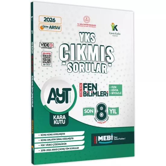 2026 YKS-AYT FEN(Fizik-Kimya-Biyoloji) Karakutu ÖSYM Çıkmış Sorular Konu Konu Son 8Yıl BASKI ÜCRETİ
