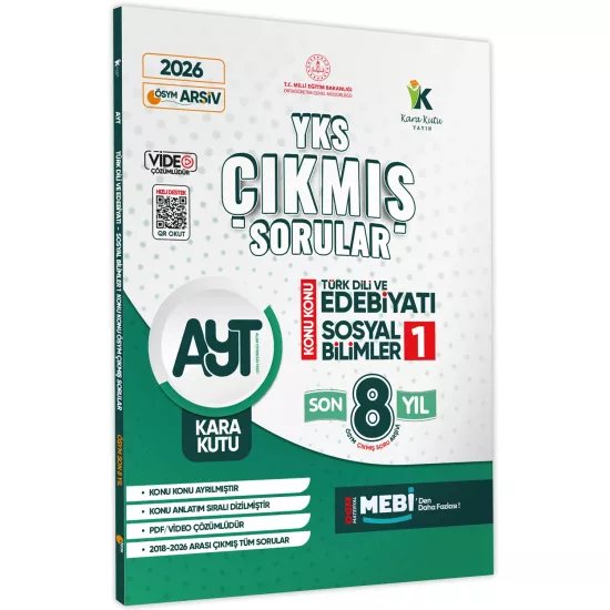 2026 YKS-AYT T. D. ve Edebiyatı-Sosyal Bilimler1 ÖSYM Çıkmış Sorular KonuKonu Son 8Yıl BASKI ÜCRETİ