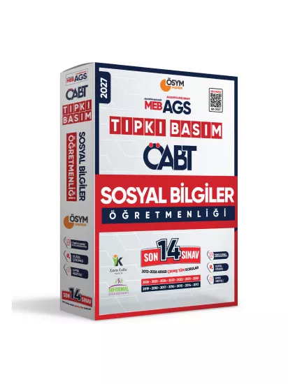 2027 MEB-AGS ÖABT Sosyal Bilgiler Öğretmenliği ÖSYM Tıpkı Basım 14lü Deneme Paketi Türkiye Geneli