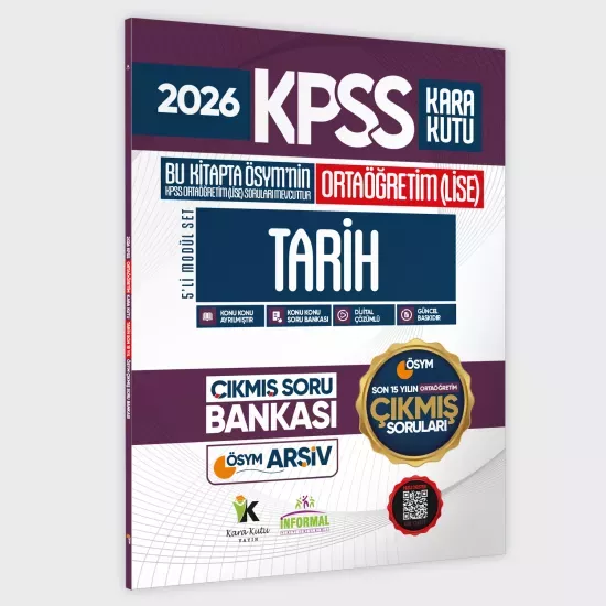 2026 FULLOrtaöğretim KPSS Tarih Kara Kutu ÖSYM Çıkmış Soru Bankası Son 15 Yıl (Sadece Ortaöğretim)