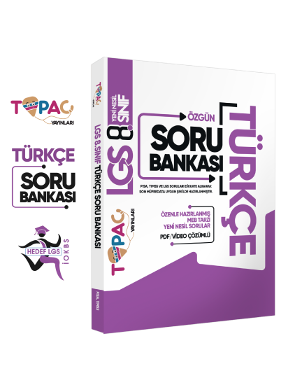 2027 8.Sınıf LGS Topaç Yayınları Türkçe Yeni Nesil Soru Bankası PDF/Video Çözümlü
