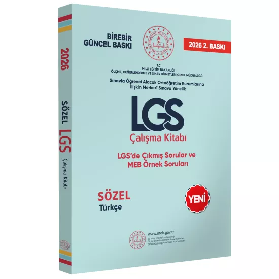 2026 8.SINIF LGS MEB Örnek Soruları Türkçe Sözel Çalışma Kitabı RENKLİ Baskı GÜNCEL