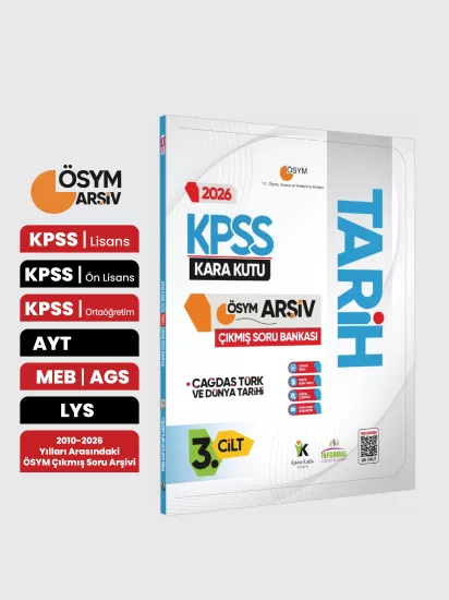 2026 KPSS Tarihin Kara Kutusu 3.Cilt ÖSYM Çıkmış Soru Havuzu Bankası Konu Özetli Dijital Çözümlü