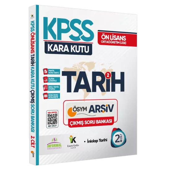 KPSS Önlisans-Ortaöğretim Tarih Kara Kutu 2.Cilt Çıkmış Soru Bankası Konu Özetli Dijital Çözümlü